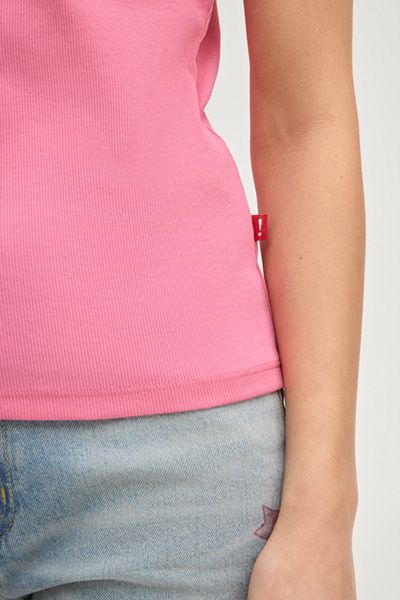 T-Shirt aus Baumwollmix mit Glitzerschrift