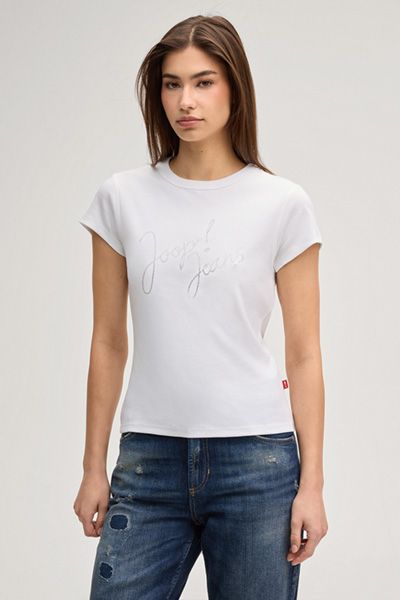 Feminines T-Shirt mit Glitzerschriftzug
