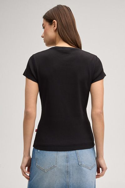 T-Shirt mit Glitzer-Logo-Schriftzug