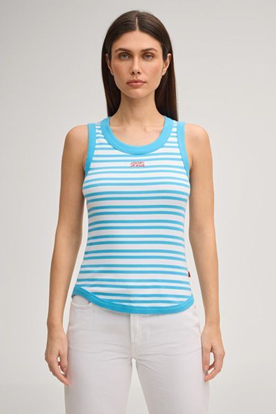 Gestreiftes Geripptes Baumwoll Tank Top