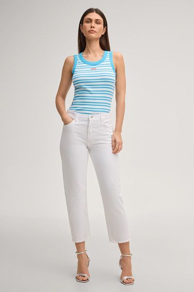 Gestreiftes Geripptes Baumwoll Tank Top