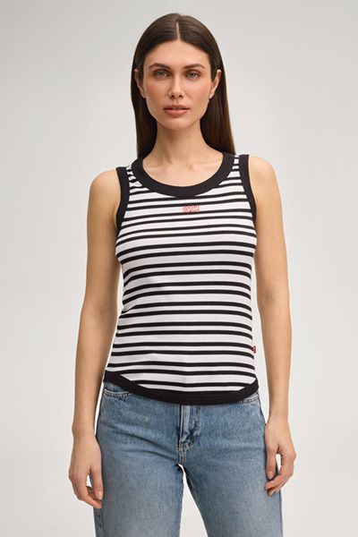 Gestreiftes Tanktop aus Rippstrick