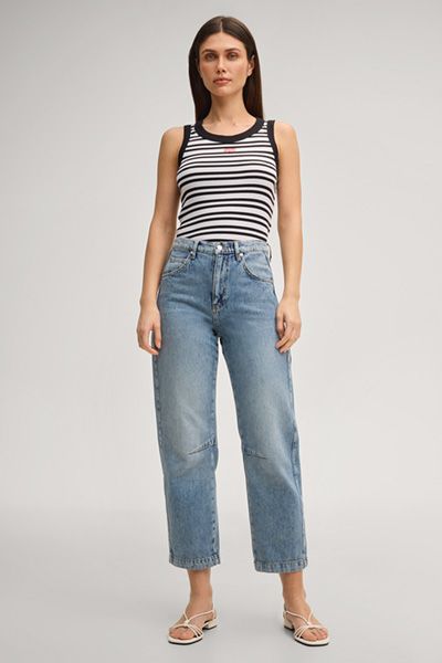 Gestreiftes Tanktop aus Rippstrick
