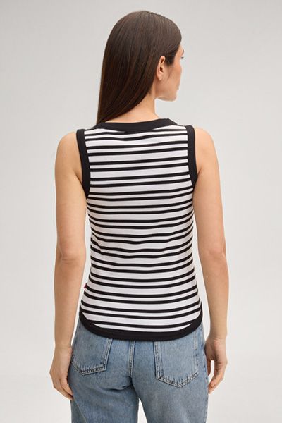 Gestreiftes Tanktop aus Rippstrick