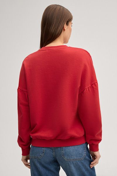 Lockeres Baumwoll-Sweatshirt mit Logoprägung