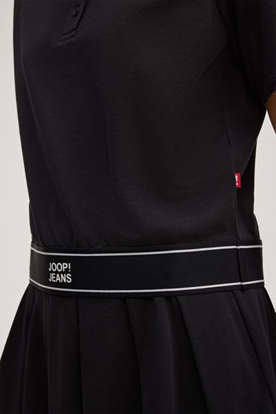 Cropped-Poloshirt mit Logo-Bund
