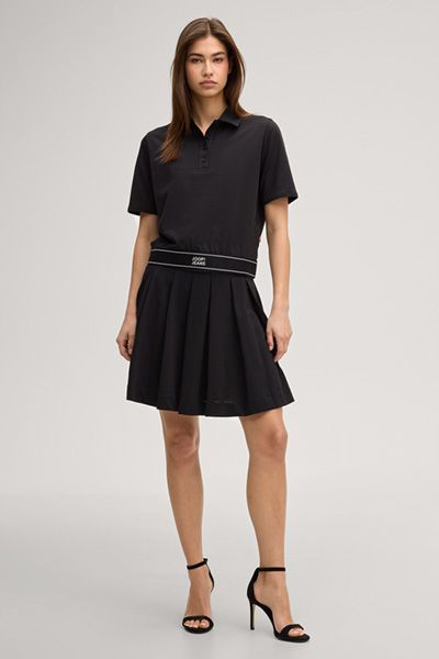 Plissierter Minirock mit Logo-Bund