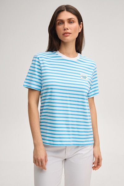 Klassisches gestreiftes Baumwoll-T-Shirt