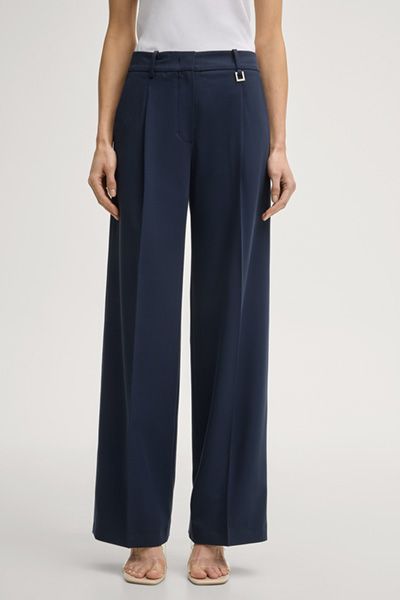 Elegante Weit Geschnittene Bundfaltenhose