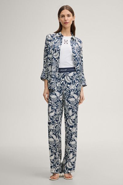 Fließende weit geschnittene Jacquard-Hose