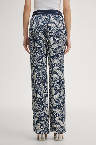 Fließende weit geschnittene Jacquard-Hose