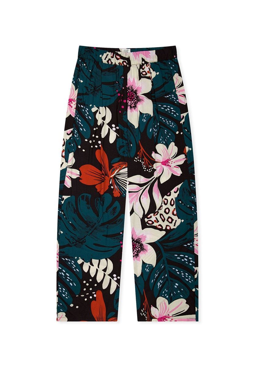 Weite Lounge-Hose mit botanischem Print