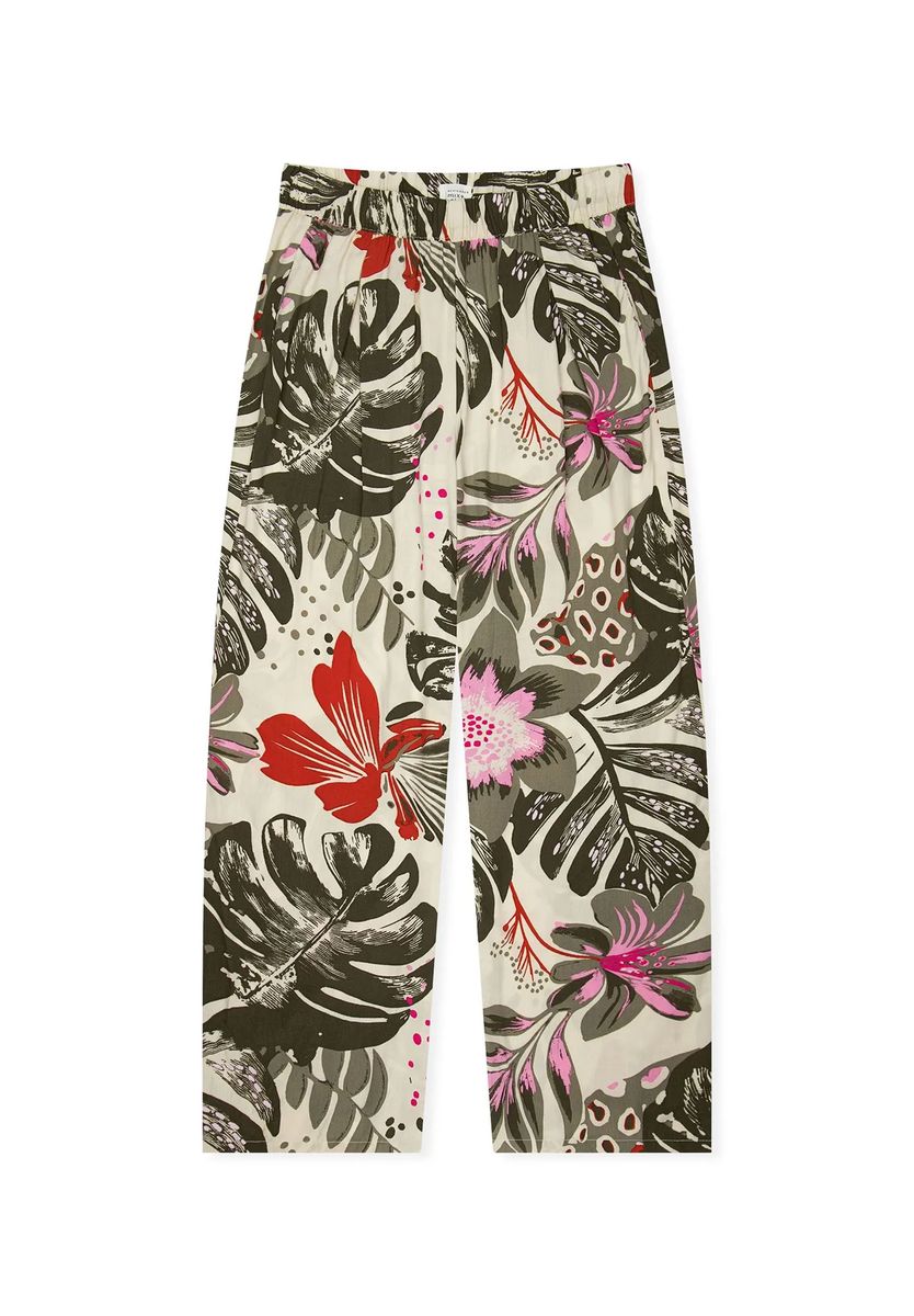 Weite Lounge-Hose mit botanischem Print