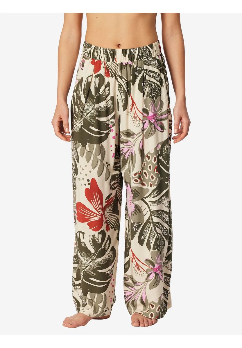 Weite Lounge-Hose mit botanischem Print