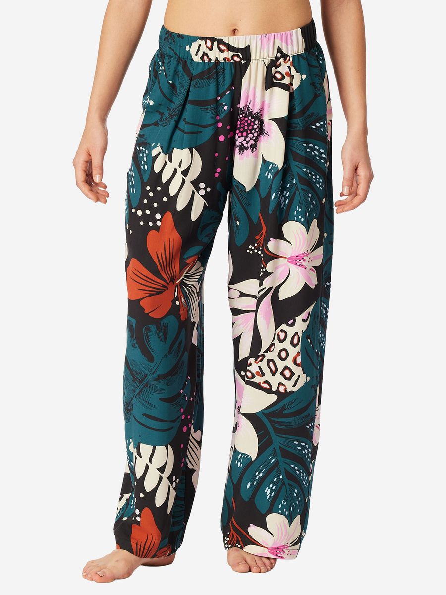 Weite Lounge-Hose mit botanischem Print