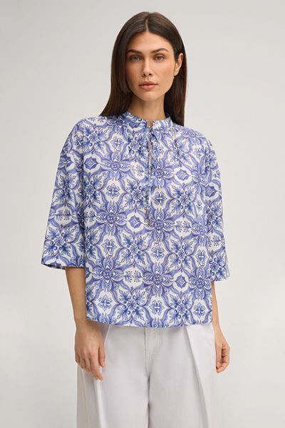 Bluse mit mediterranem Muster