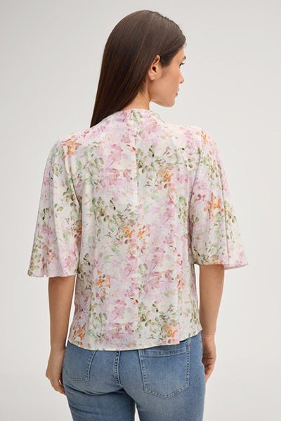 Florale Viskosebluse mit Raglanärmeln