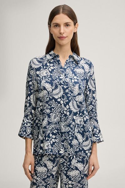 Fließende Bluse mit botanischem Muster