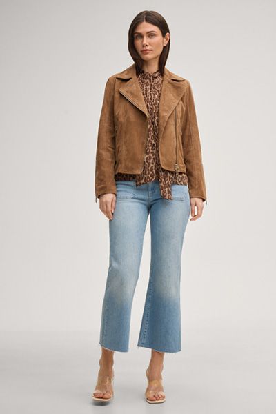 Elegante Schluppenbluse mit Leopardenmuster