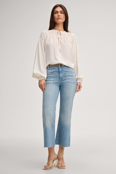 Geraffte Bluse mit Raglanärmeln