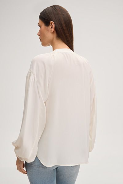 Geraffte Bluse mit Raglanärmeln