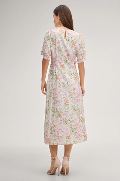 Florales Viskose-Midikleid mit Knotendetail