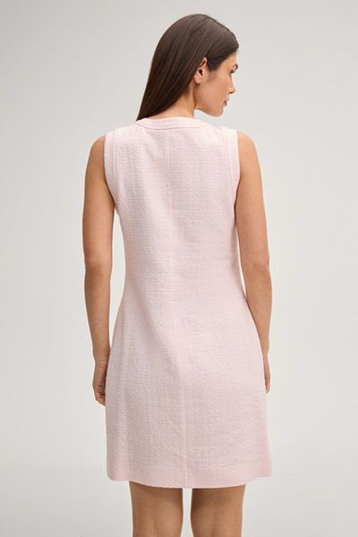 Ärmelloses Bouclé-Kleid mit Knopfleiste