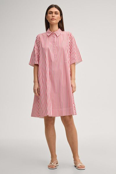 Gestreiftes Hemdblusenkleid in A-Linie