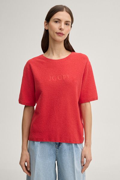 Kurzarmpullover mit Logo-Prägung