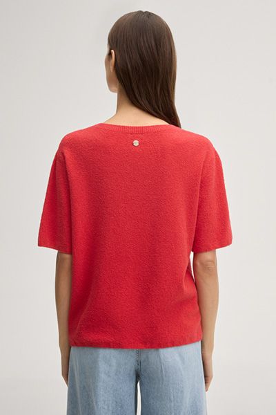 Kurzarmpullover mit Logo-Prägung