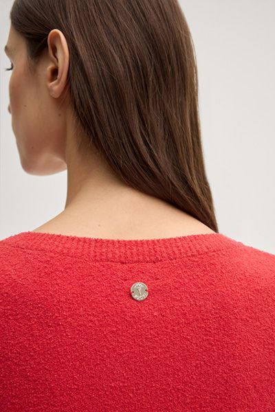 Kurzarmpullover mit Logo-Prägung