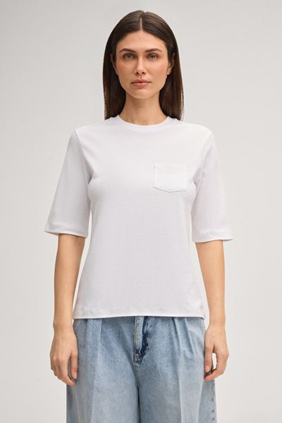 Baumwoll-T-Shirt mit Brusttasche