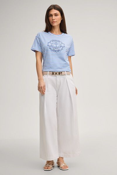 Gestreiftes T-Shirt mit Logo-Print
