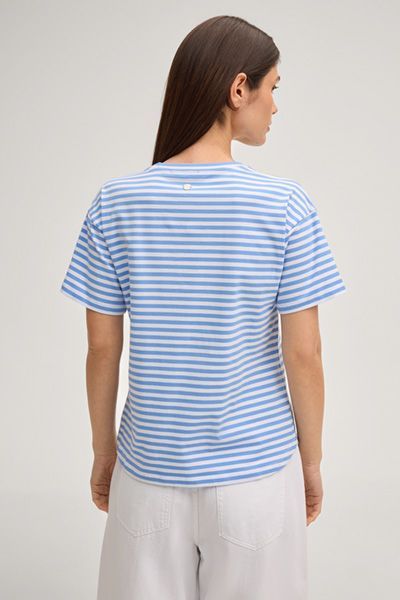 Gestreiftes T-Shirt mit Logo-Print