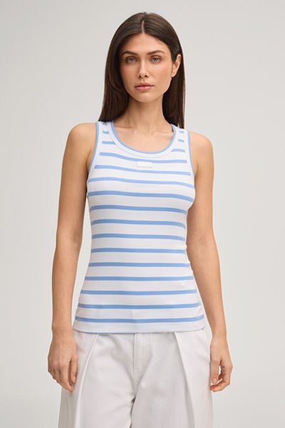 Gestreiftes Tanktop aus Feinripp