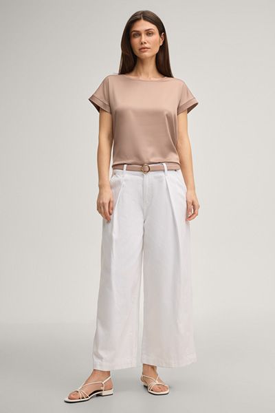 Elegantes Satin-Top mit Jersey-Rücken