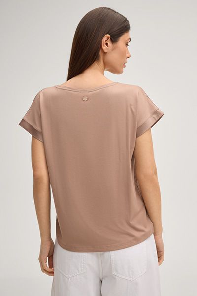 Elegantes Satin-Top mit Jersey-Rücken