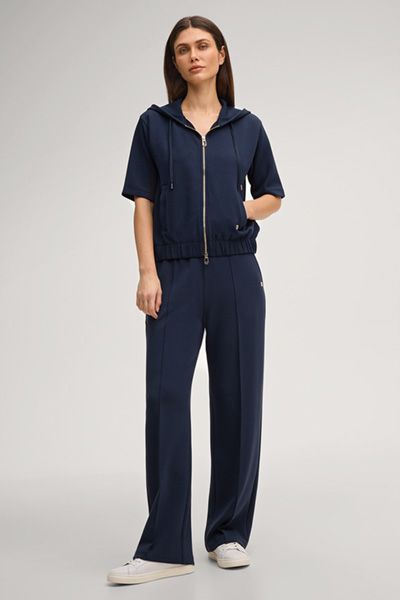 Kurzärmelige Kapuzenjacke aus Modal-Mix