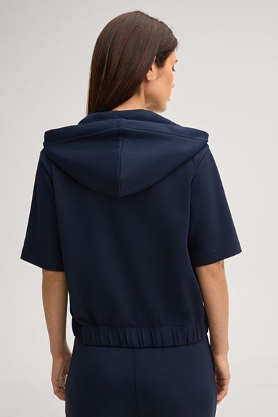 Kurzärmelige Kapuzenjacke aus Modal-Mix