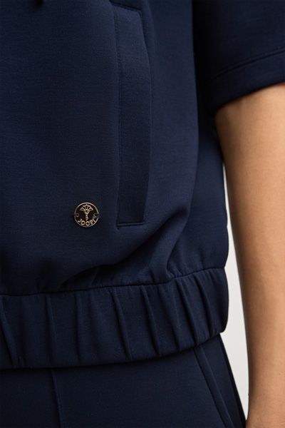 Kurzärmelige Kapuzenjacke aus Modal-Mix