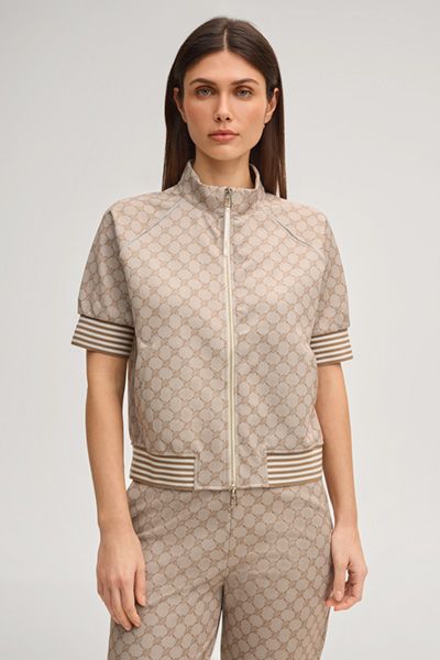 Kurzärmelige Sweatjacke mit Monogramm-Print