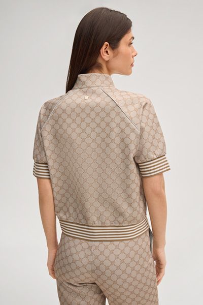 Kurzärmelige Sweatjacke mit Monogramm-Print