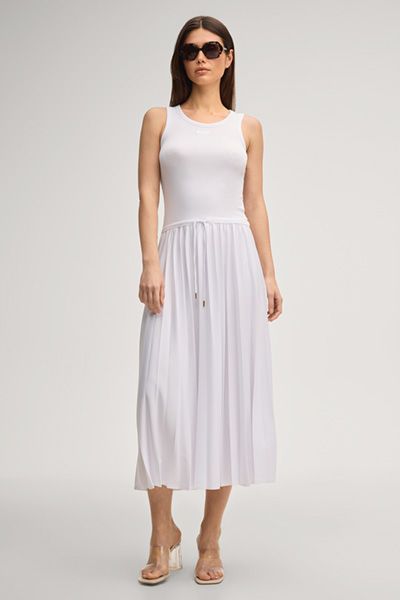 Ärmelloses Plissee-Maxikleid
