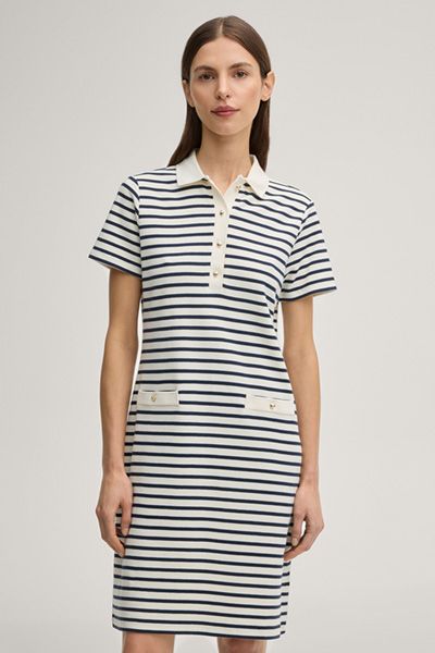 Gestreiftes Polo-Kleid aus Baumwollmix
