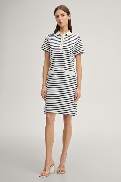 Gestreiftes Polo-Kleid aus Baumwollmix