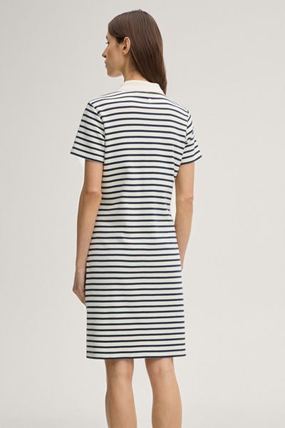 Gestreiftes Polo-Kleid aus Baumwollmix