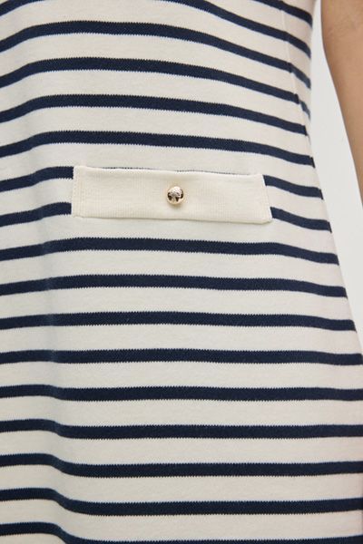 Gestreiftes Polo-Kleid aus Baumwollmix