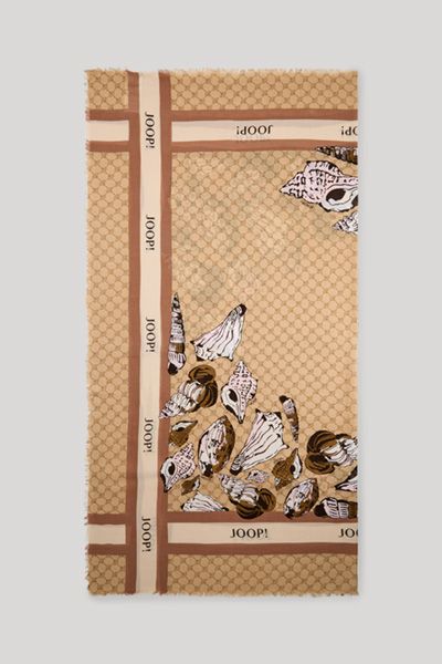 Fransiges Tuch mit Muschel-Print
