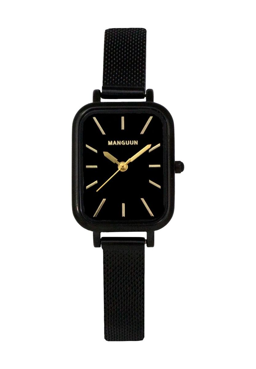 Minimalistische rechteckige Milanaise-Armbanduhr
