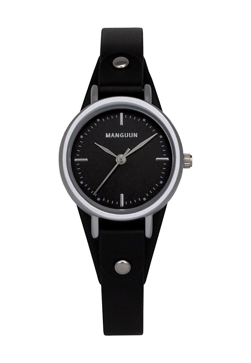 Minimalistische Analoguhr mit nietenverziertem Armband